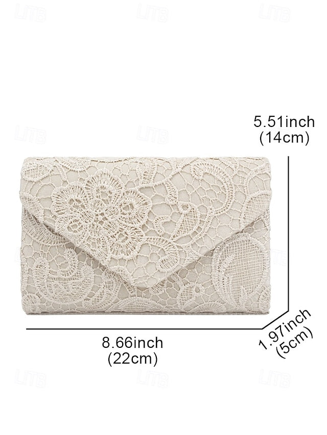 Clutch with Lace Women's Bag Evening Strap Chain