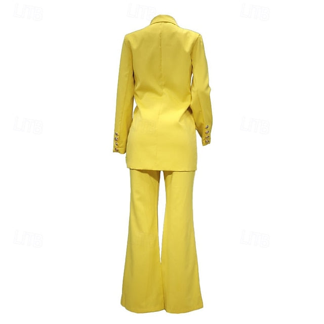 Women's Blazer Blazer Suits Wide Leg Pants Dress Pants
