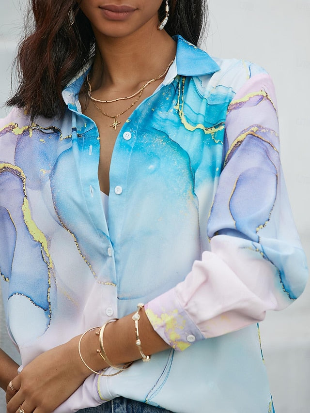 Women's Shirt Linen Like Breathable Lightweight Button Down