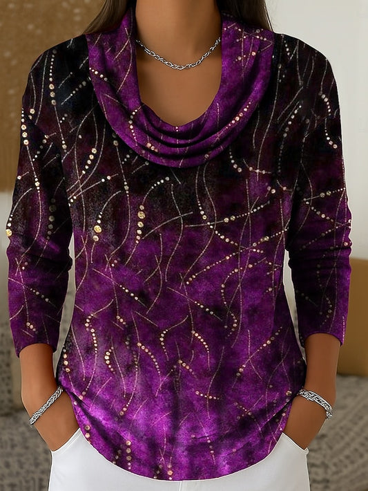 Women's Tunic Tee Print Tiered Ombre Graphic Abstract