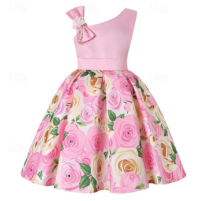 Girls' Easter Dress 3D Summer Sleeveless Flower Party