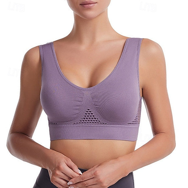 Women's Light Support Sports Bra Running Bra Open Back Bra