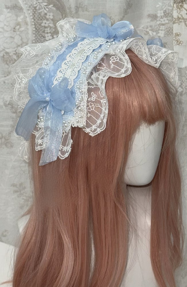 Set Hanayome JSK Dress Bows Decoration Full Blue White Skirt Tiered Hime Lolita and