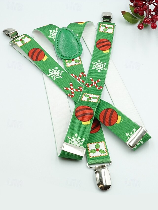Men's Suspenders Snowman Christmas with