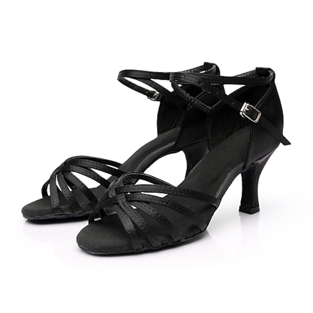 Shoes Women's Strappy Latin Satin Design with and Dance