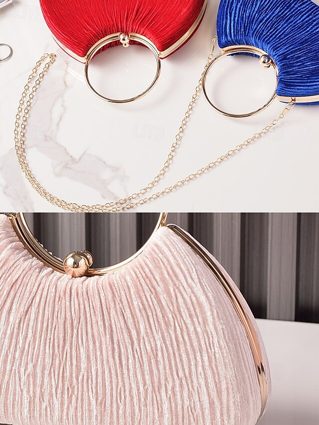 Party Handbag Women's Christmas Velvet Elegant – Red