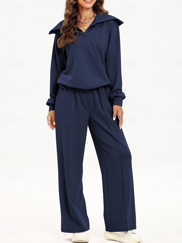 Women's Pants Sets Bolero Top Long Sleeve Shirt Collar