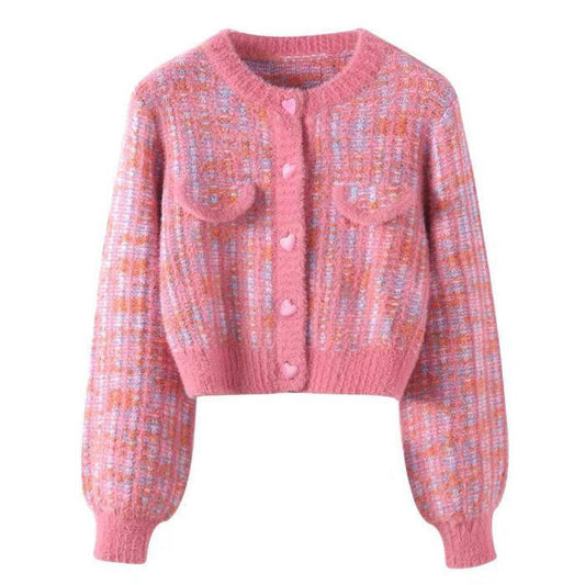 Cardigan court en tricot doux