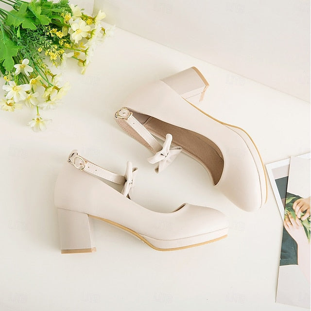 Shoes Perfect White Bow for Jane Mary - Girls' Weddings