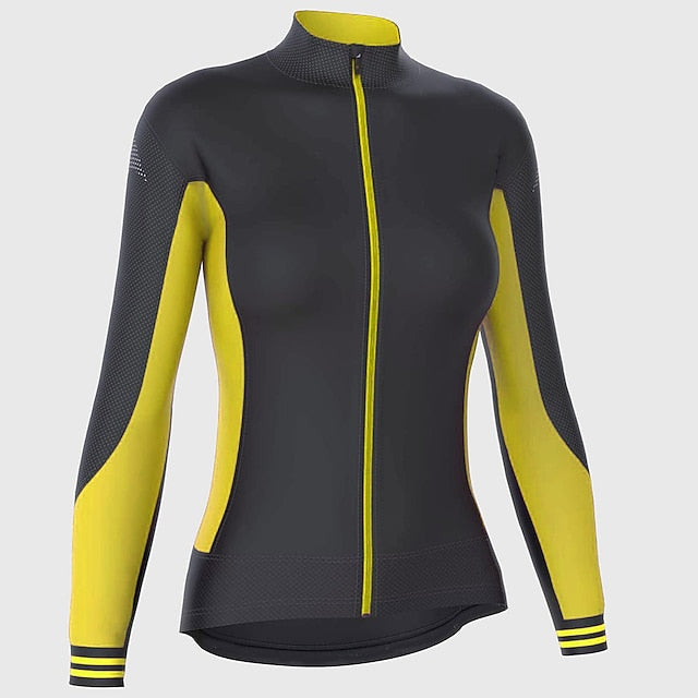 Women's Cycling Jersey Color Block Long Sleeve Bike Jersey