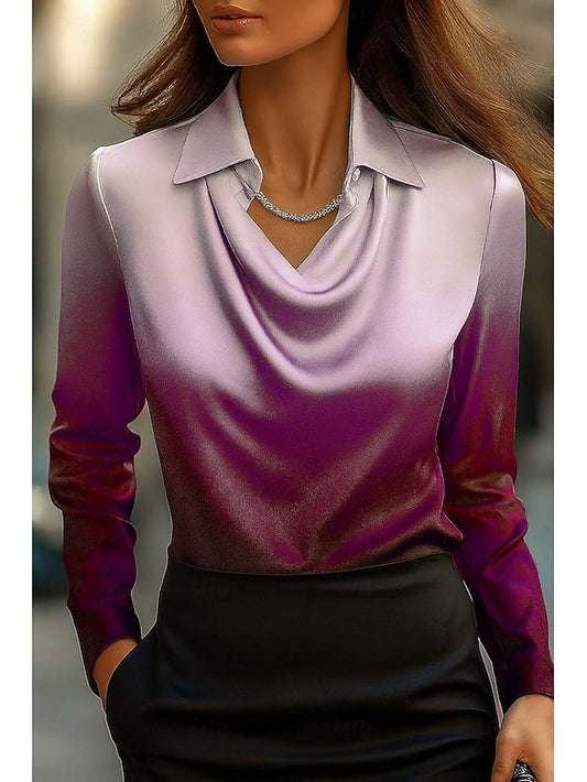 Women's Shirt Ruched Draped Graphic Geometric Abstract