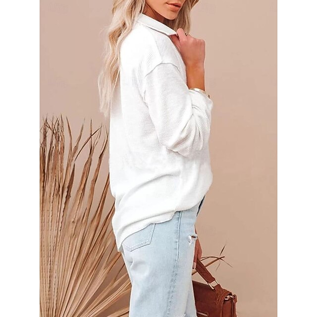 Women's Popover Shirt Casual Shirt Corduroy Shirt Blouse
