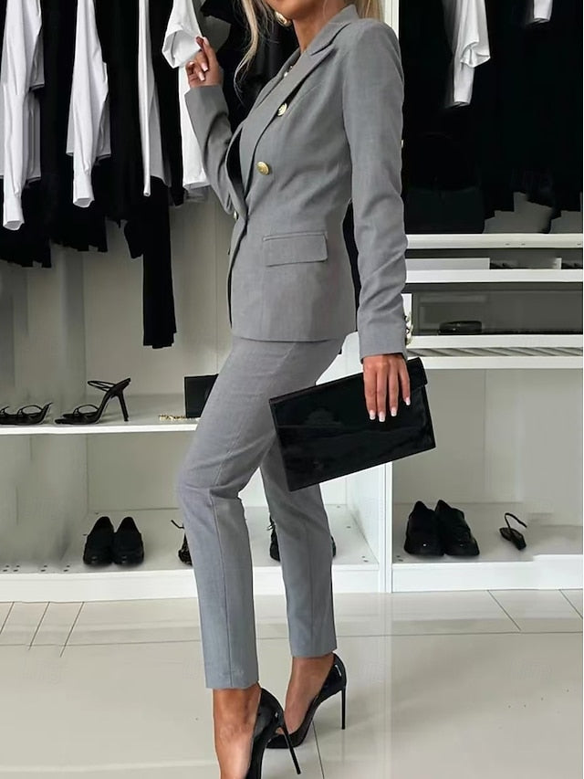 Women's Blazer Suits Long Sleeve Solid Color Fashion Formal