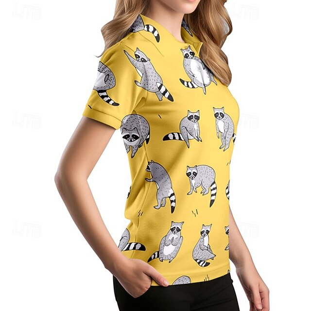 Women's Animal Tennis Shirt Short Sleeves Print UPF50+