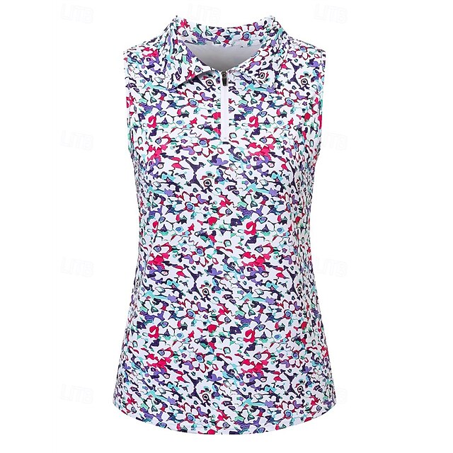 Women's Graphic Floral Botanical Sport Shirt Golf Polo