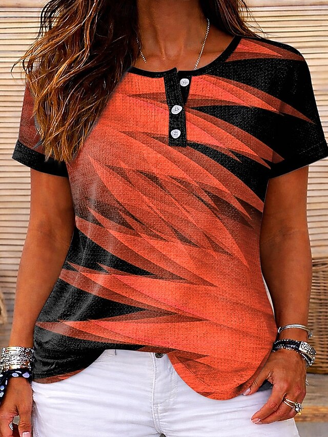 Halloween Women's Textured Knit Tops T Shirt Color Block