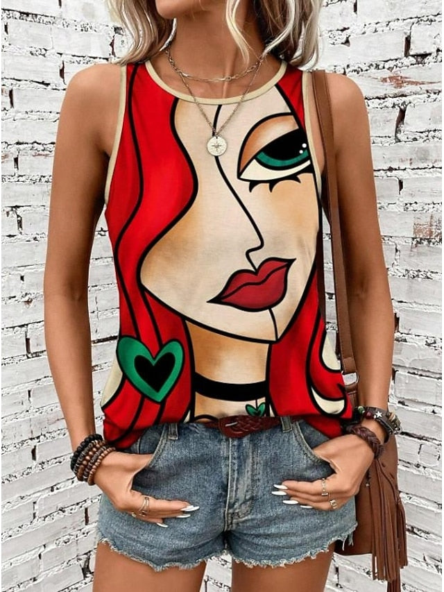 Women's Camisole Tank Top Vest Fashion Streetwear Striped
