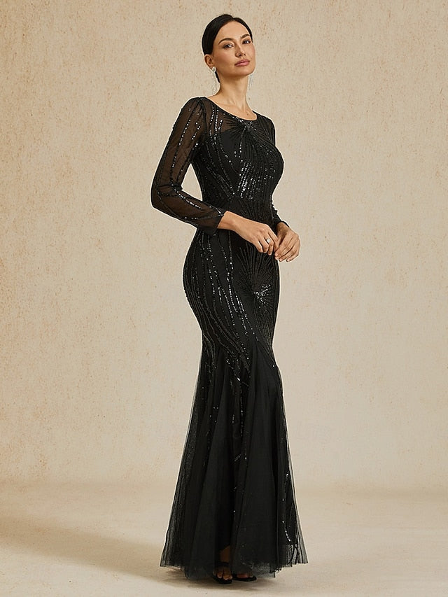 Women's Sequins Maxi Dress Sheath Dress Elegant Evening