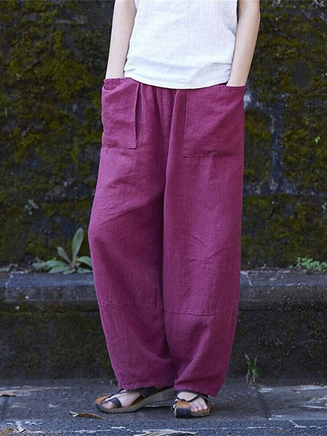 Women's Wide Leg Pants Trousers Streetwear Casual Long High