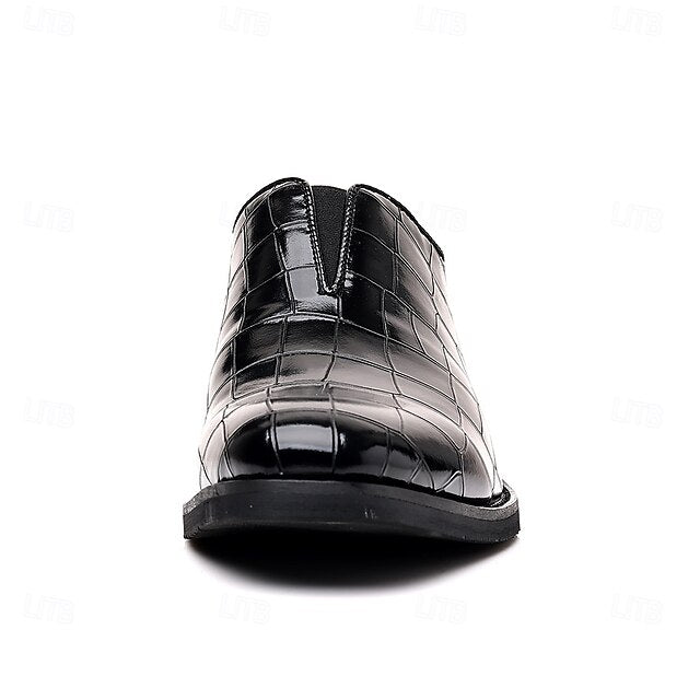 – Shoes Pattern Slip-On Burgundy Men's Crocodile