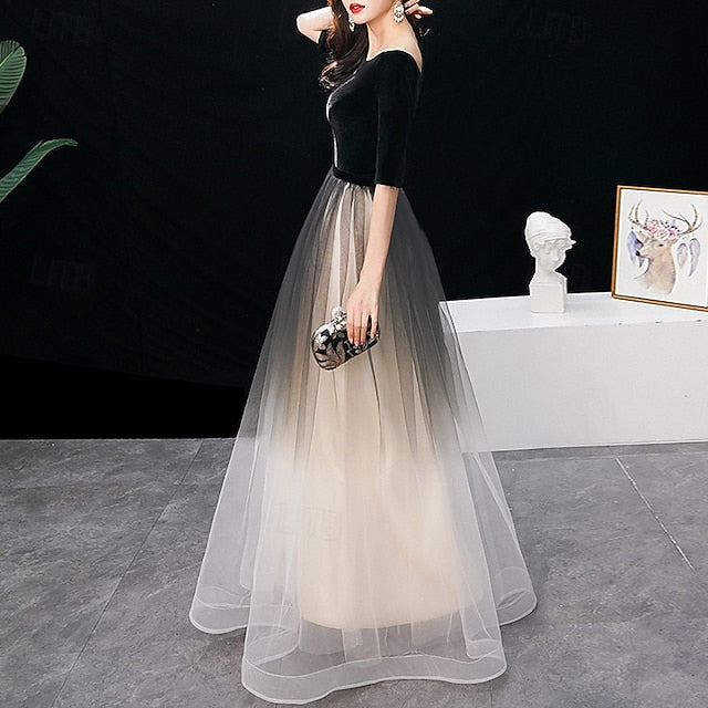 A-Line Evening Gown Elegant Dress Wedding Guest Prom Floor