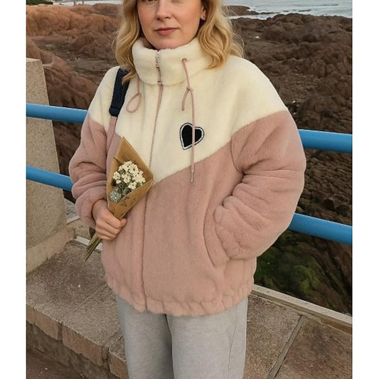 Women's Fuzzy Fleece Jacket Winter Coat with Pockets Long