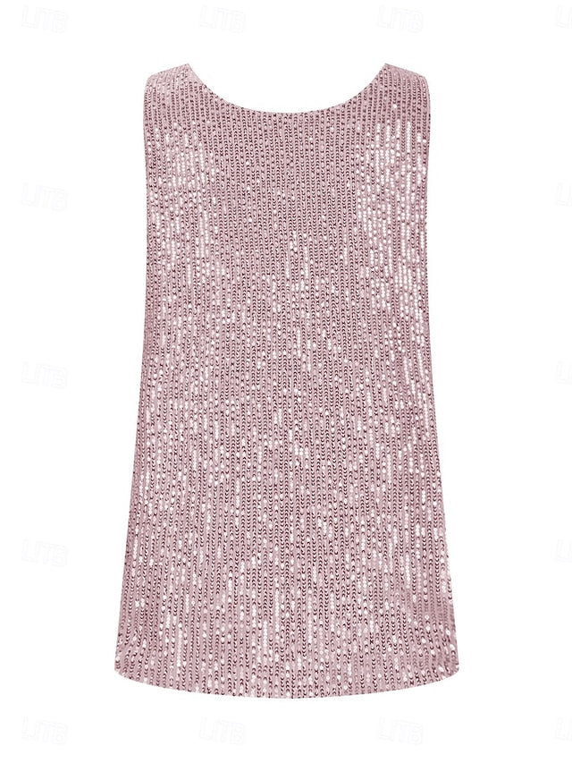 Women's Camisole Tank Top Sequins Solid Color Daily Casual