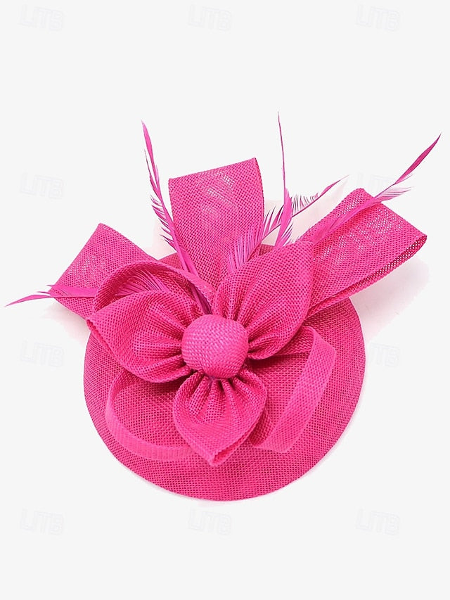 Women's Fascinator and Feather Bow Hat Green Accents with