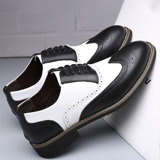 Wingtip Shoes Oxford White Men's Two-Tone Brogue in