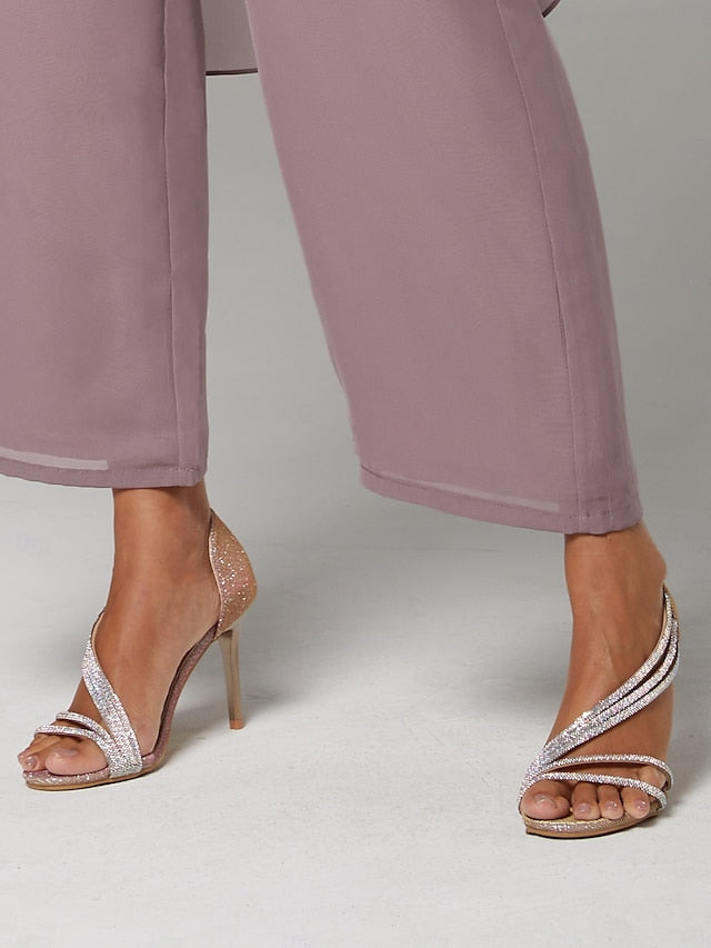 Rhinestone for Heel – Women Strappy High Crystal Sandals