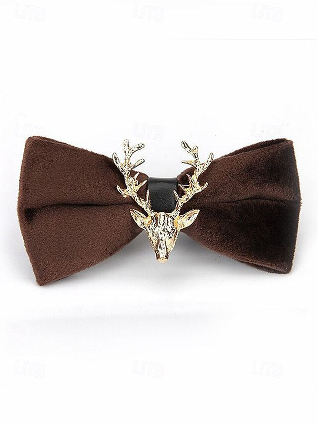 Deer Gold Tie Pin Men's with Velvet Head Bow