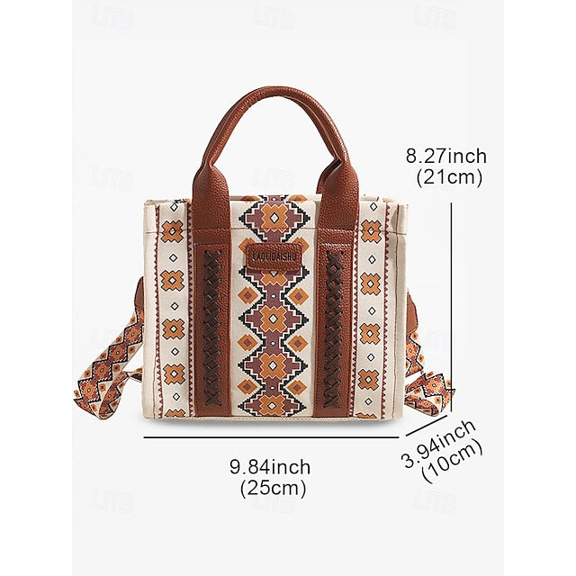 Tote Boho Ethnic Vintage-Inspired Women's Bag – Print