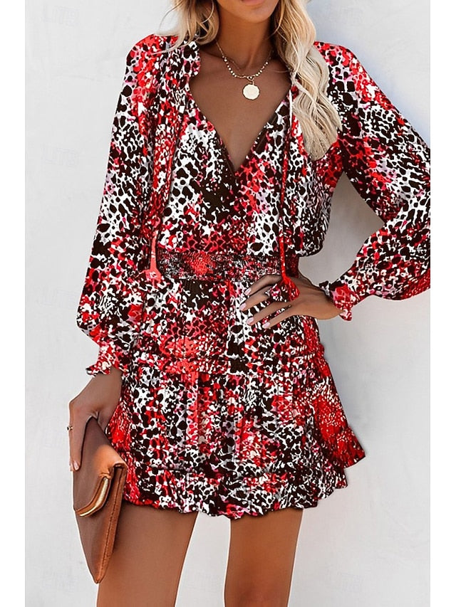 Women's Mini Dress Print Dress Fashion Daily Holiday Going