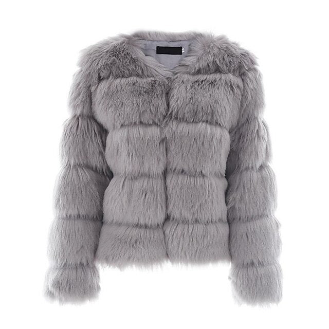 Fur Active Street Coat Women's Elegant Comfortable Faux