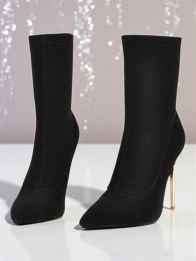 - Pointed Leopard Women's Print Sexy Stiletto Ankle Boots