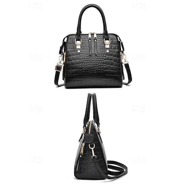 Crocodile Handbag with Women’s Leather Faux Tassel Pattern