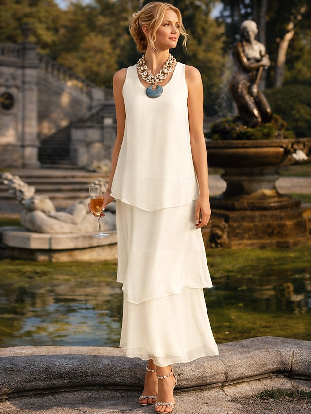 Sheath Column Ankle Length Wedding Guest Dress Formal Dresses