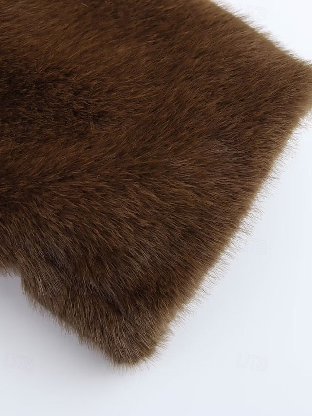 Fur Comfortable Warm Buttons Teddy Women's Faux Coat