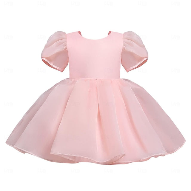 Party Girl Kids Flower Solid Girls' Color Dress