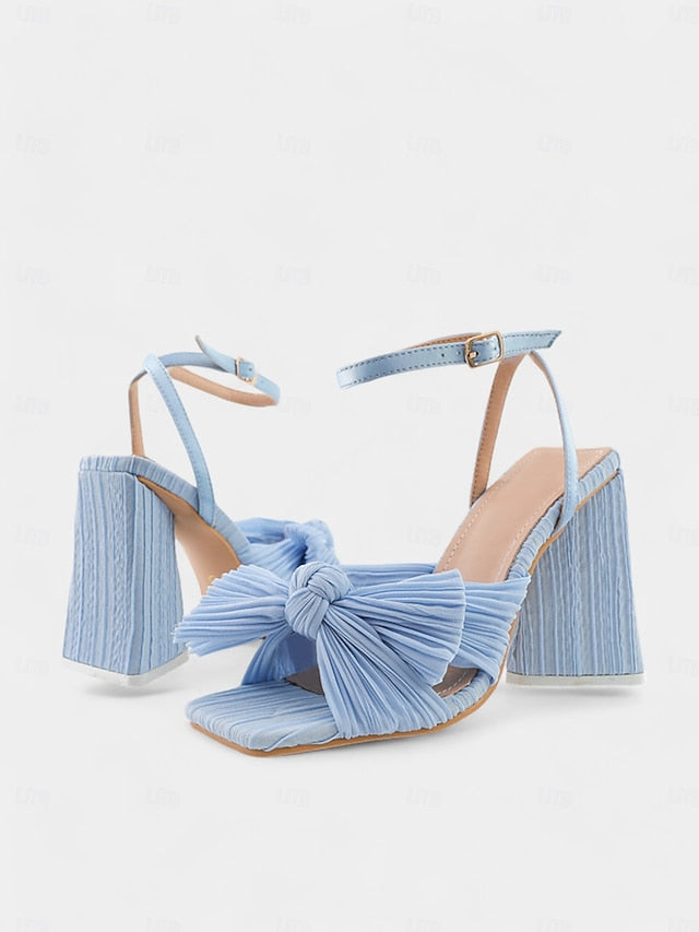 Textured Gold Rose Sandals Heel Knot and with Detail Block