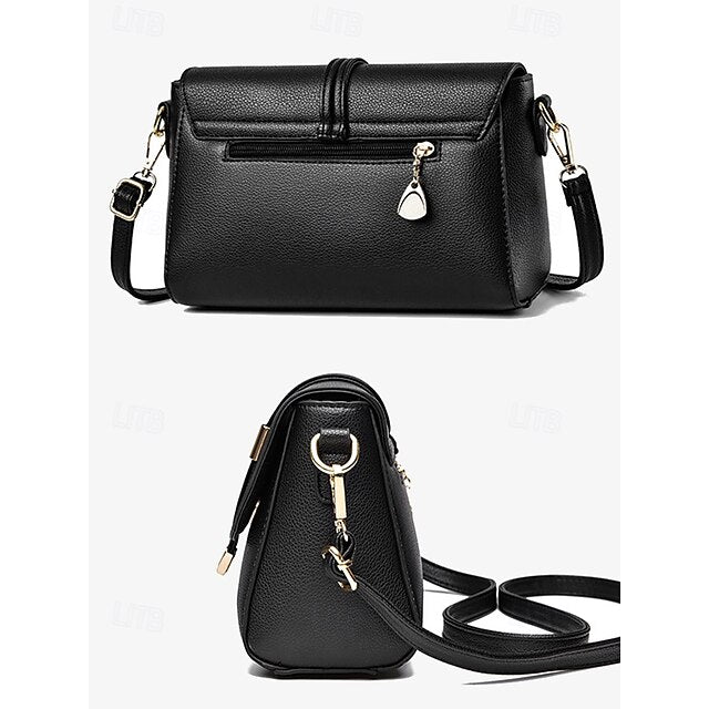 Bags in Leather Crossbody Burgundy Black and Faux Women's