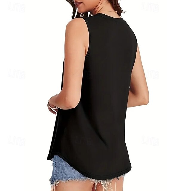 Multi Packs 3pcs Female Crew Neck Sleeveless Black+Pink+White