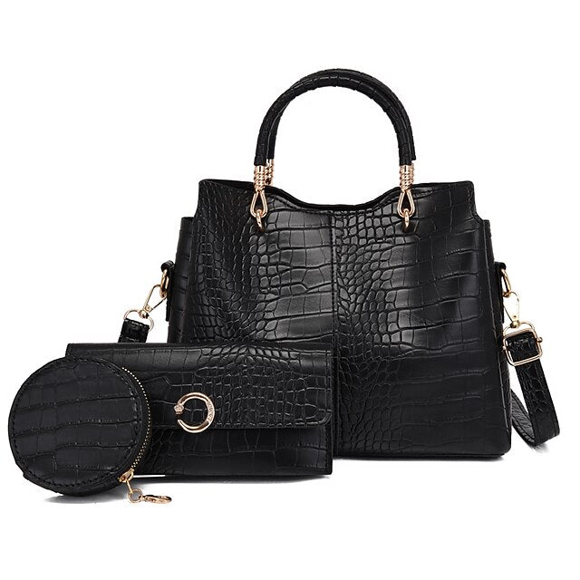 Bag PU out Leather Office Women's Set 3 Purse Pcs Going