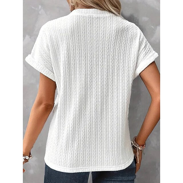 Women's Blouse Buttons Solid Color Stylish Classic Casual