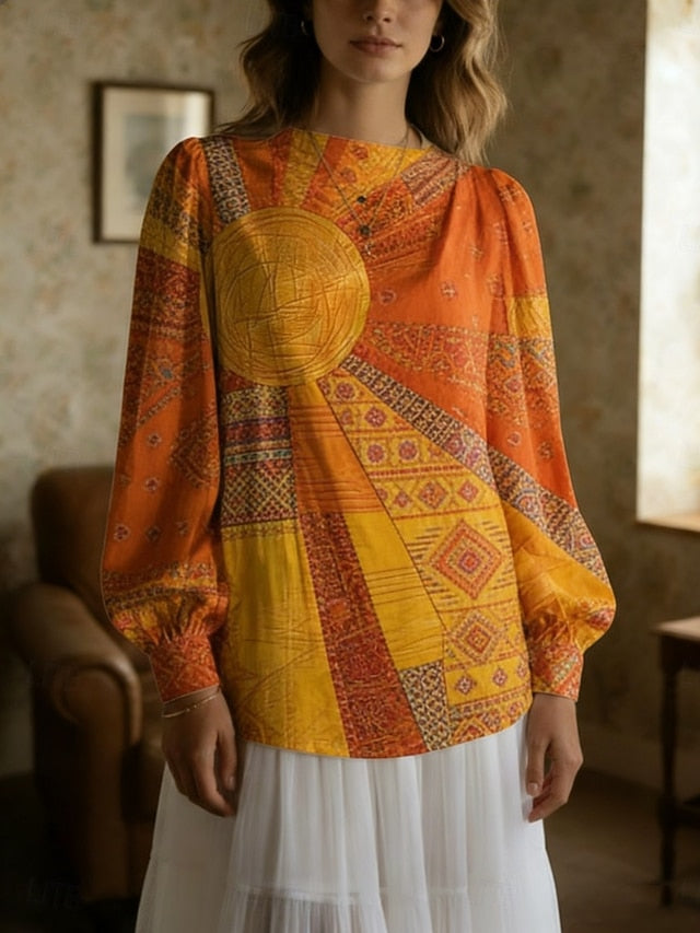 Women's Shirt Casual Shirt Blouse Print Graphic Geometric