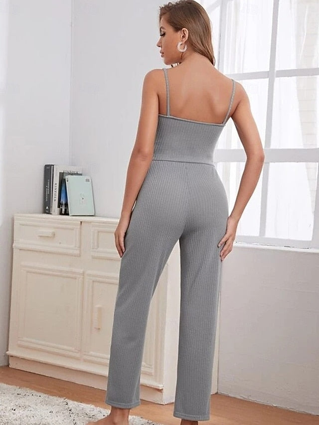 Women's Loungewear Sets 3 Pieces Pure Color Casual Comfort