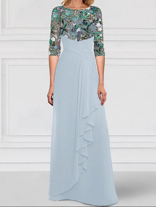 Bride A-Line Mother SkyBeaded Dress of Gown the Sparkle