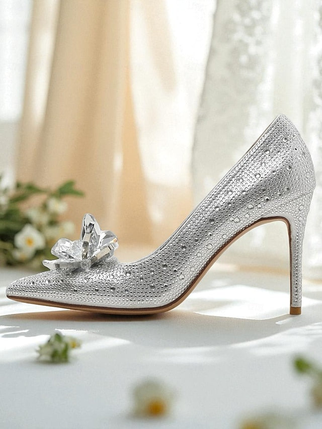 Embellished - Women's High Sparkly Pumps Gold Crystal Heel