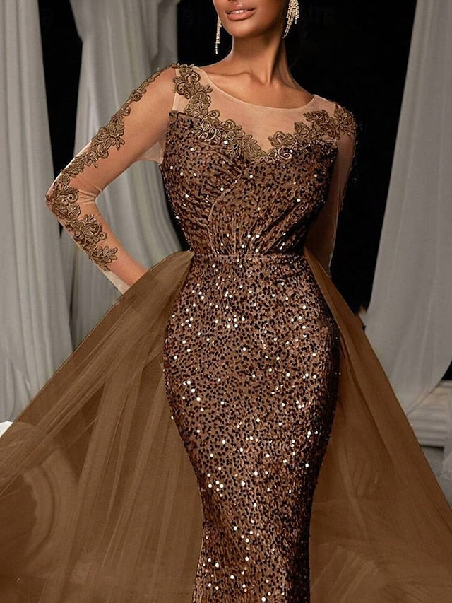 Mermaid Trumpet Floor Length Evening Gown Ball Gown with