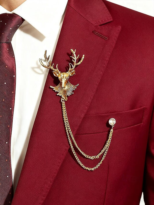 Lapel with Brooch Christmas Men's Pin Deer